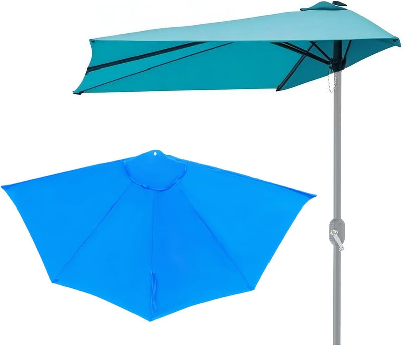 GLDDFDG Patio Umbrella Replacement Canopy - 9ft 5 Ribs Outdoor Half Umbrella Replacement Canopy, Table Market Yard Umbrella Replacement Top Cover for Garden/Deck/Pool & Beach (Only Canopy) - Image 1